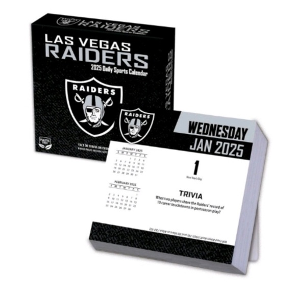 Las Vegas Raiders 2025 Daily Sports Calender with Trivia New in Box - Picture 1 of 4